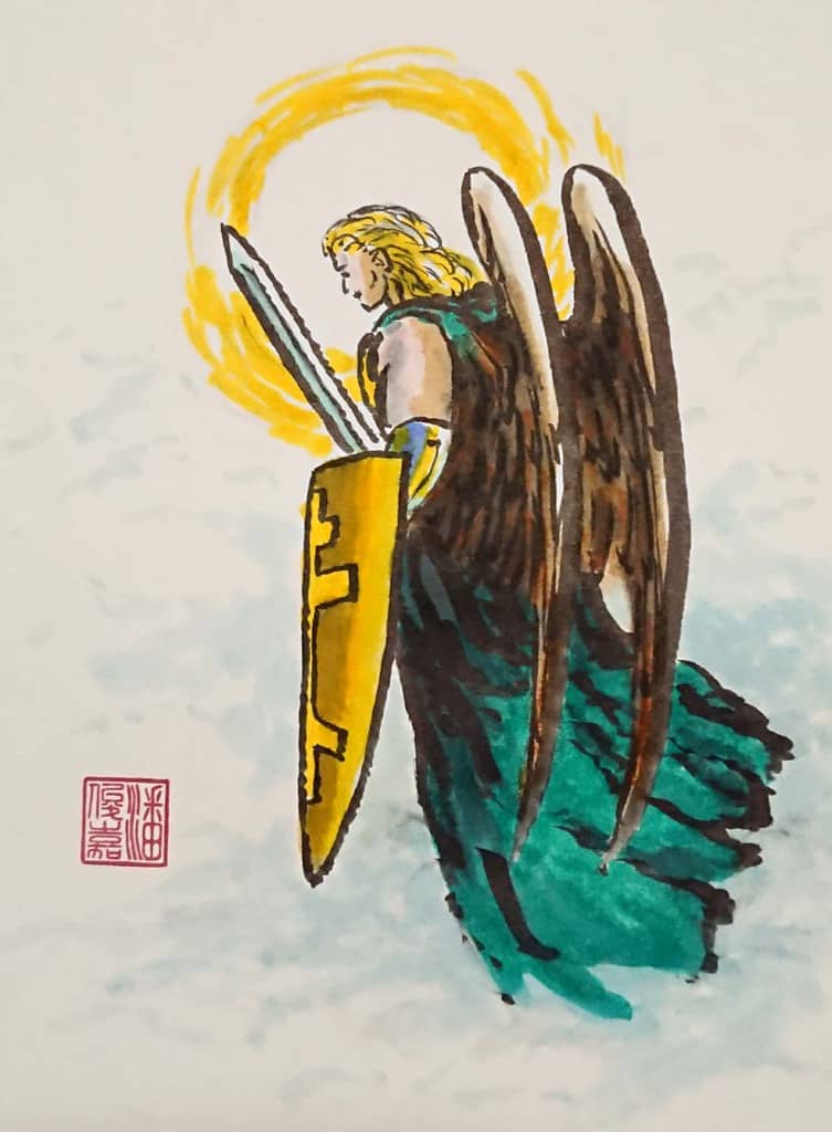 Archangel Michael with sword and shield